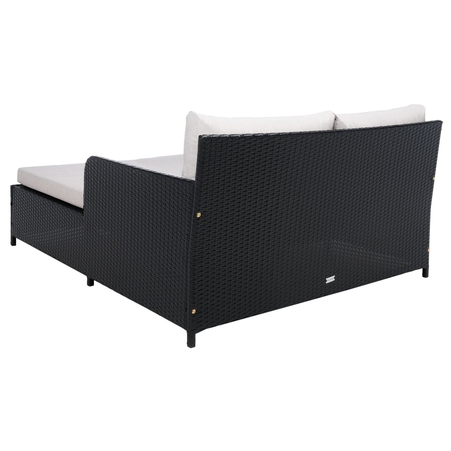 Daybed da esterno in vimini Taniyah di SAFAVIEH con cuscini e imbottiture - 53L x 28P x 62H