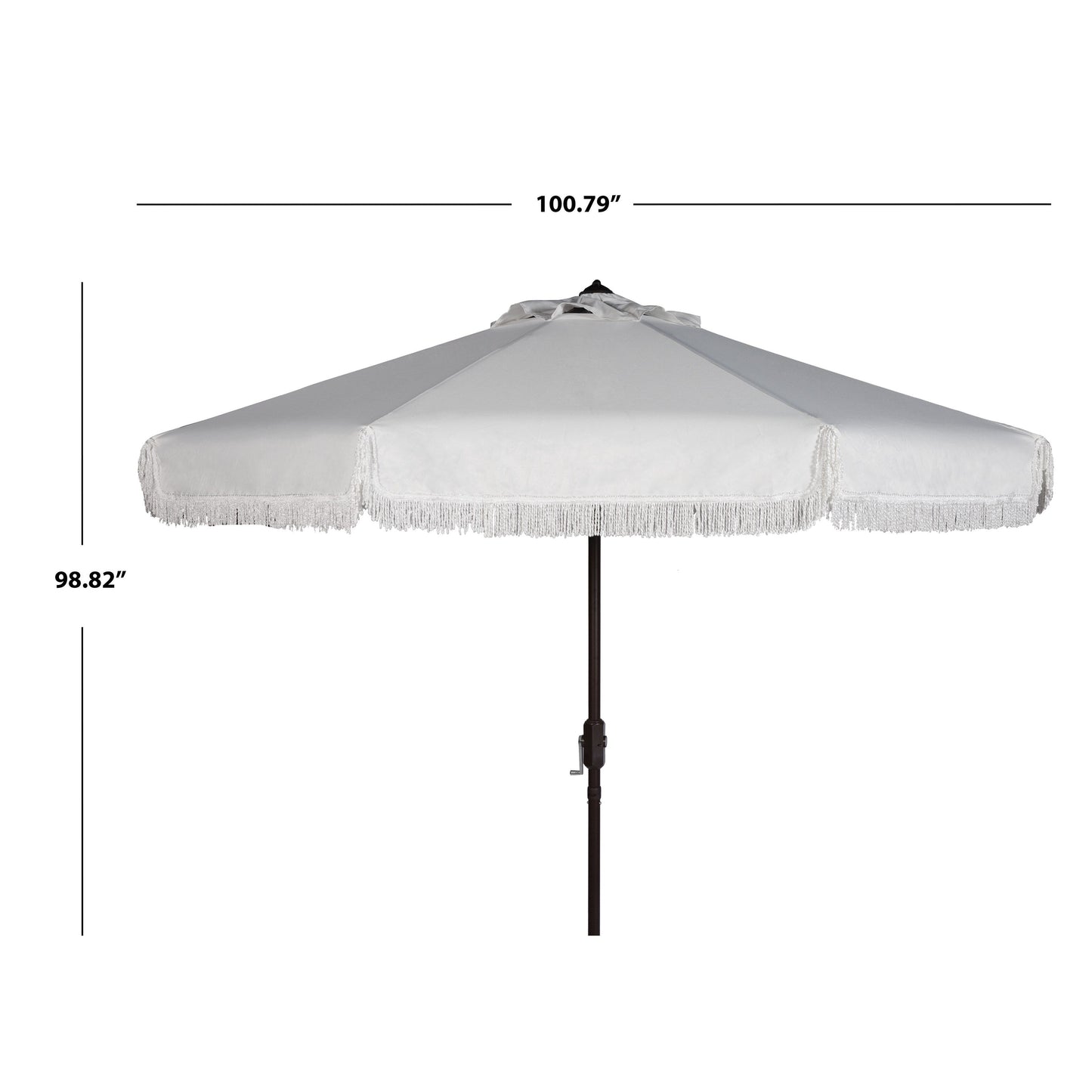 Paraschermo da esterno SAFAVIEH Ronette Fringe da 2,7 m con manovella