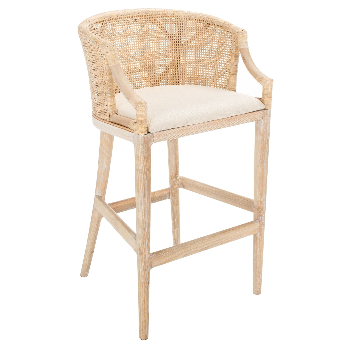 SAFAVIEH Virona sgabello da bar in vimini da 76 cm - 56,5 L x 52 P x 99 A - 56,5Lx52Px99A