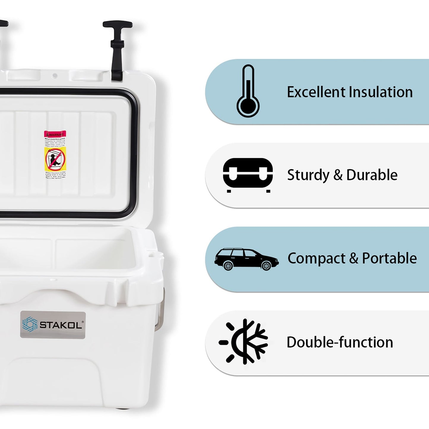 SKTAKOL 16 Quart Cooler Portable Ice Chest Leak-Proof 24 Cans Ice - Vedi dettagli