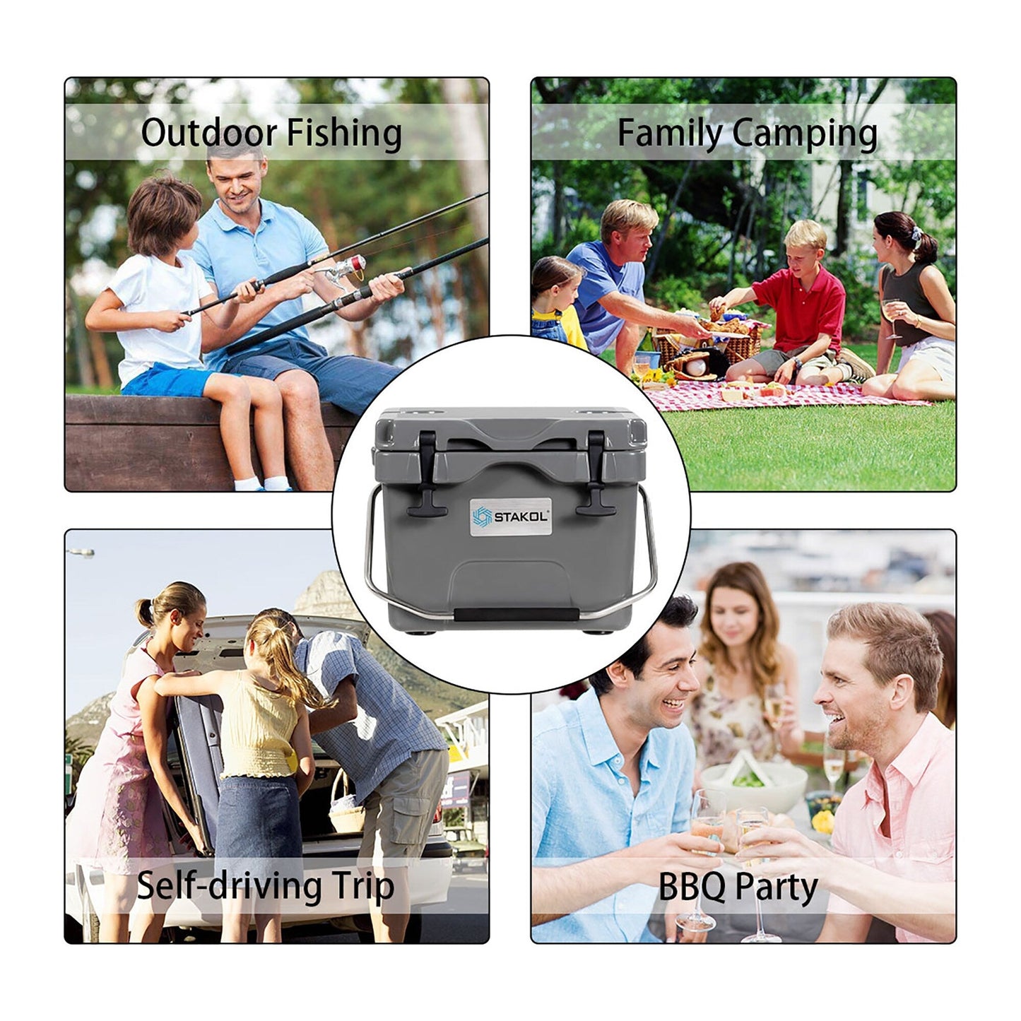 SKTAKOL 16 Quart Cooler Portable Ice Chest Leak-Proof 24 Cans Ice - Vedi dettagli