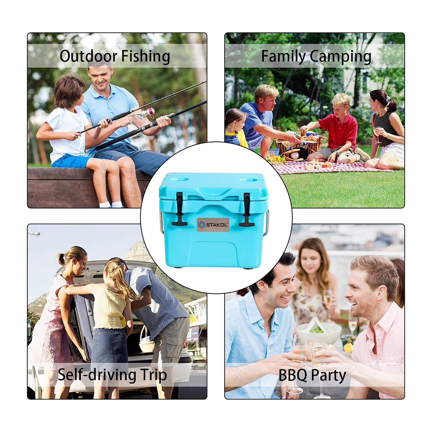 SKTAKOL 16 Quart Cooler Portable Ice Chest Leak-Proof 24 Cans Ice - Vedi dettagli