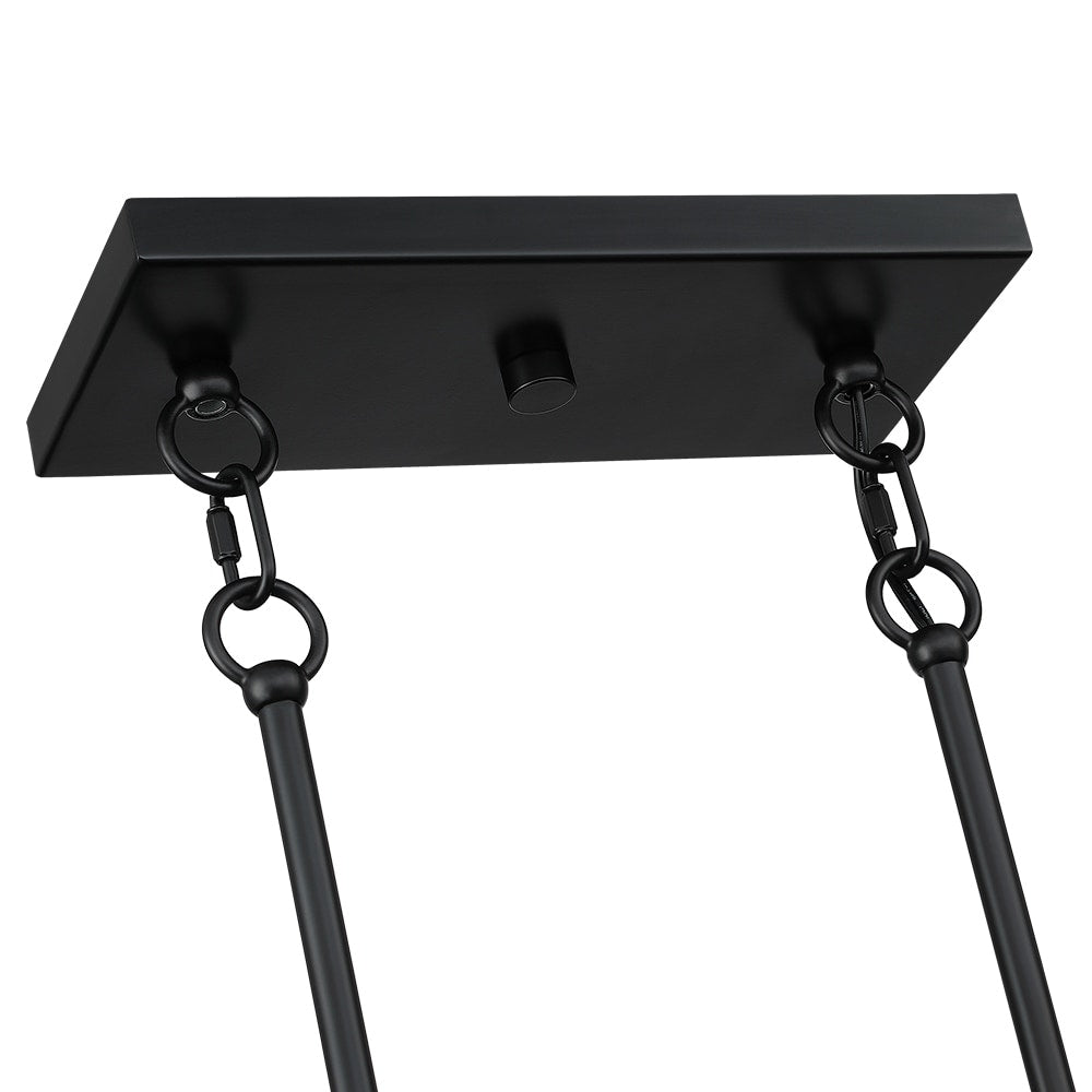 Lampada a sospensione lineare per isola cucina in stile farmhouse, nera, con 3 luci, Sedgy - 41W