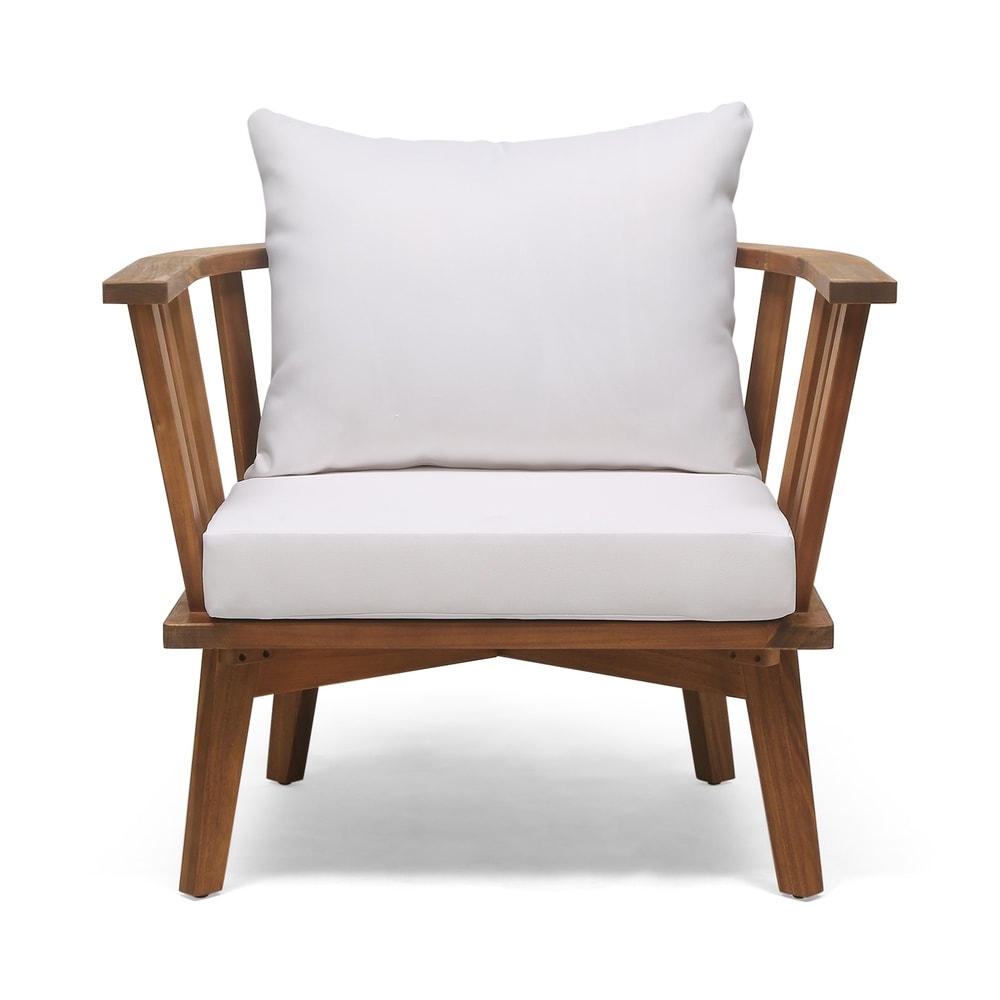 Sedie da giardino Sedona in legno di acacia con cuscini (set da 2) di Christopher Knight Home