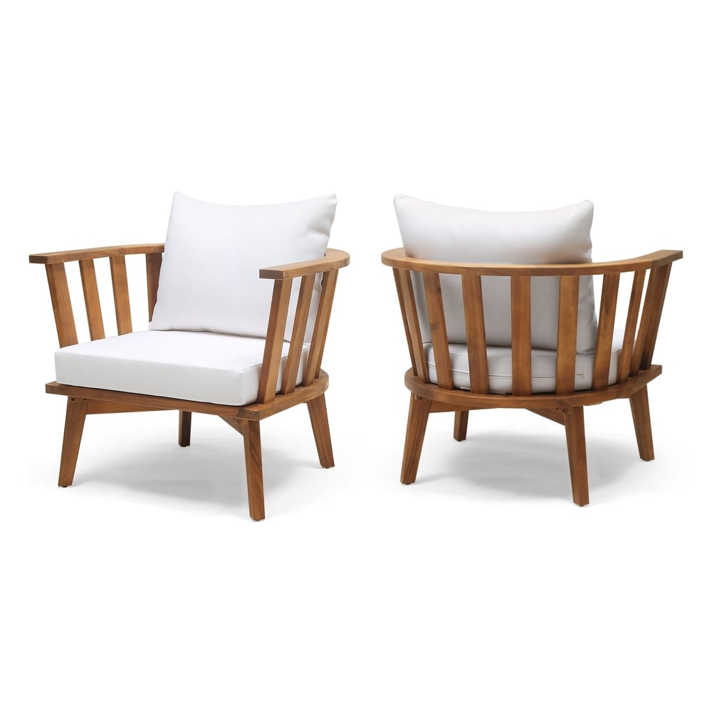 Sedie da giardino Sedona in legno di acacia con cuscini (set da 2) di Christopher Knight Home