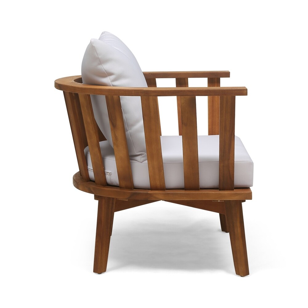 Sedie da giardino Sedona in legno di acacia con cuscini (set da 2) di Christopher Knight Home
