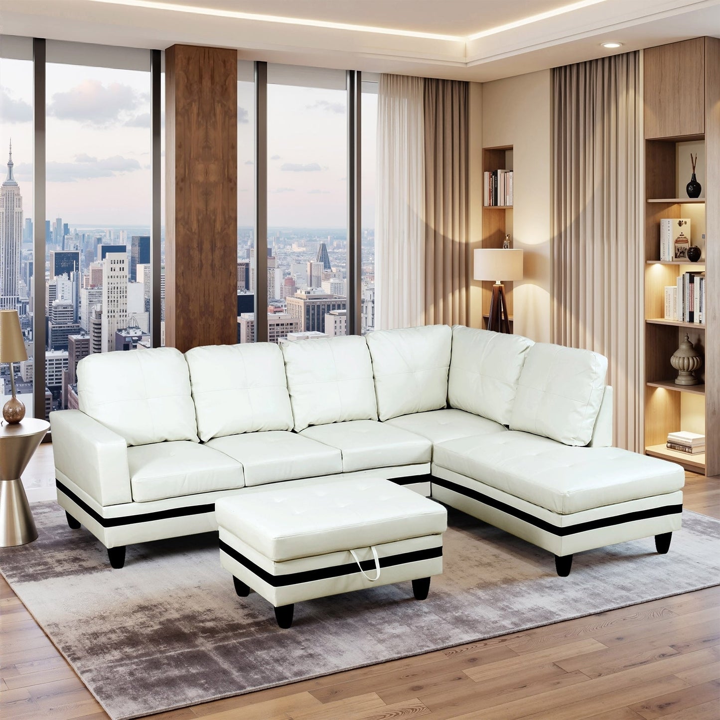 Set di Divani per Soggiorno in Pelle Sintetica Semi PU a 3 Pezzi