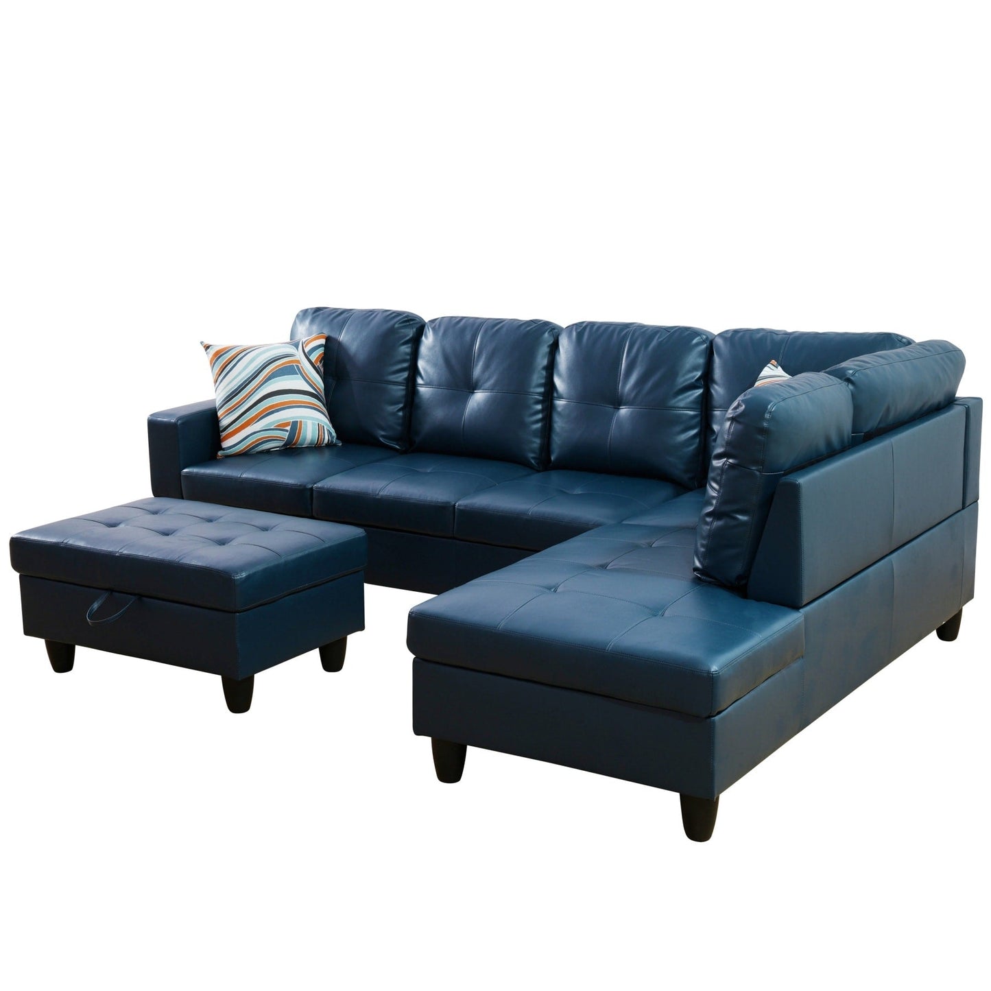 Set di Divani per Soggiorno in Pelle Sintetica Semi PU a 3 Pezzi