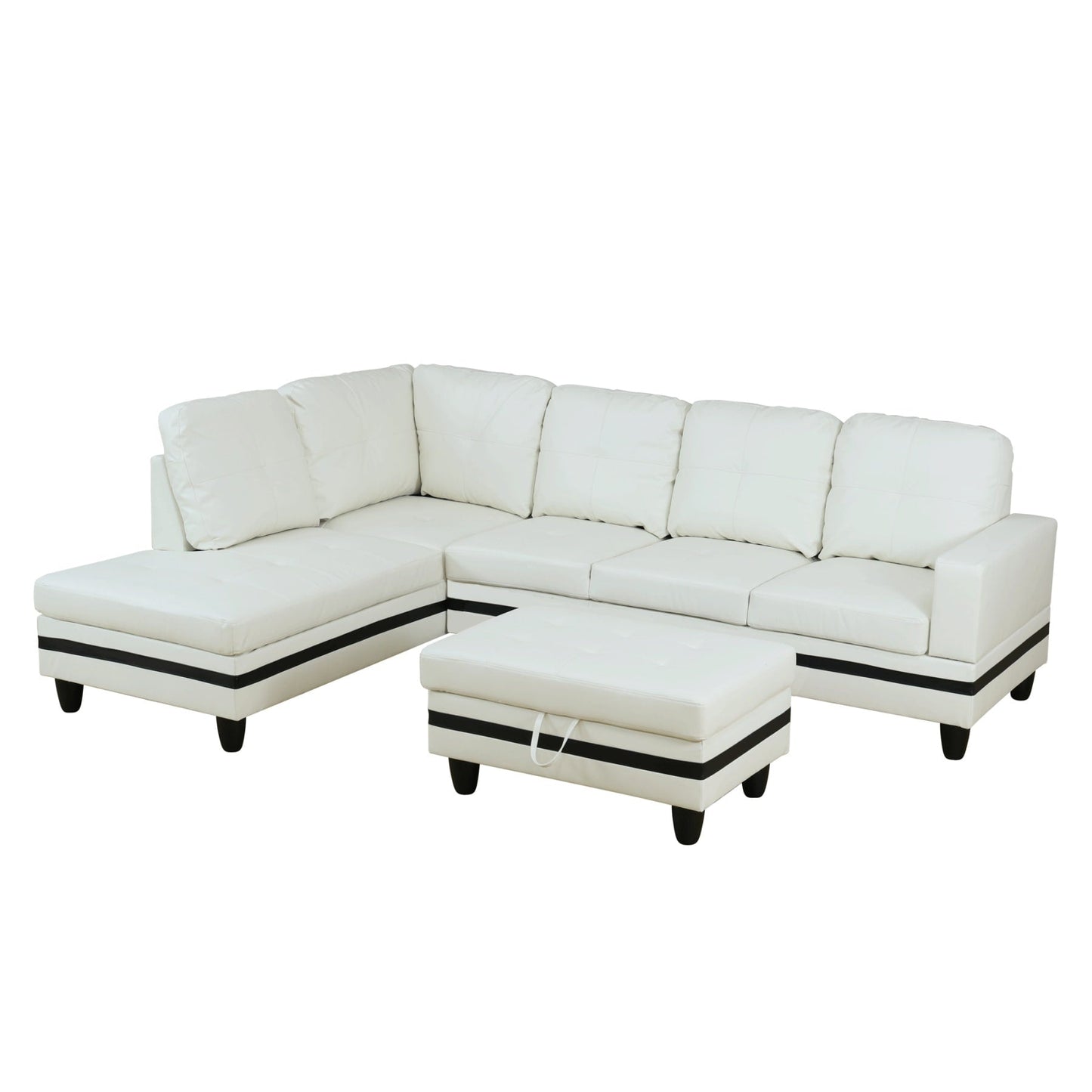 Set di Divani per Soggiorno in Pelle Sintetica Semi PU a 3 Pezzi