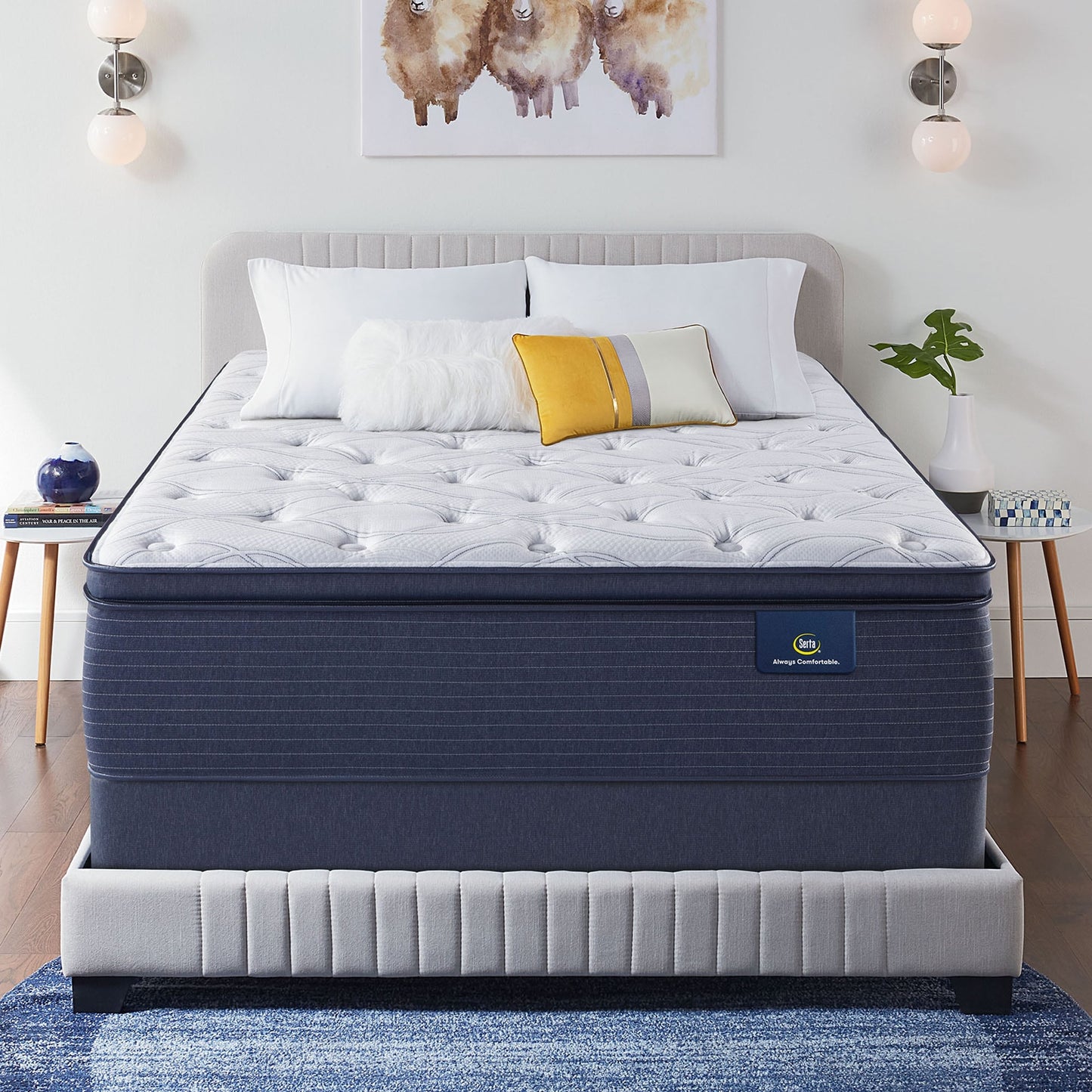 Materasso Serta Clarks Hill 15 con strato superiore imbottito.