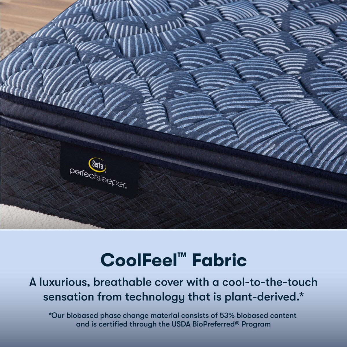 Set materasso Serta Perfect Sleeper Oasis Sleep 14.5 con strato superiore a imbottitura soffice e struttura rigida.