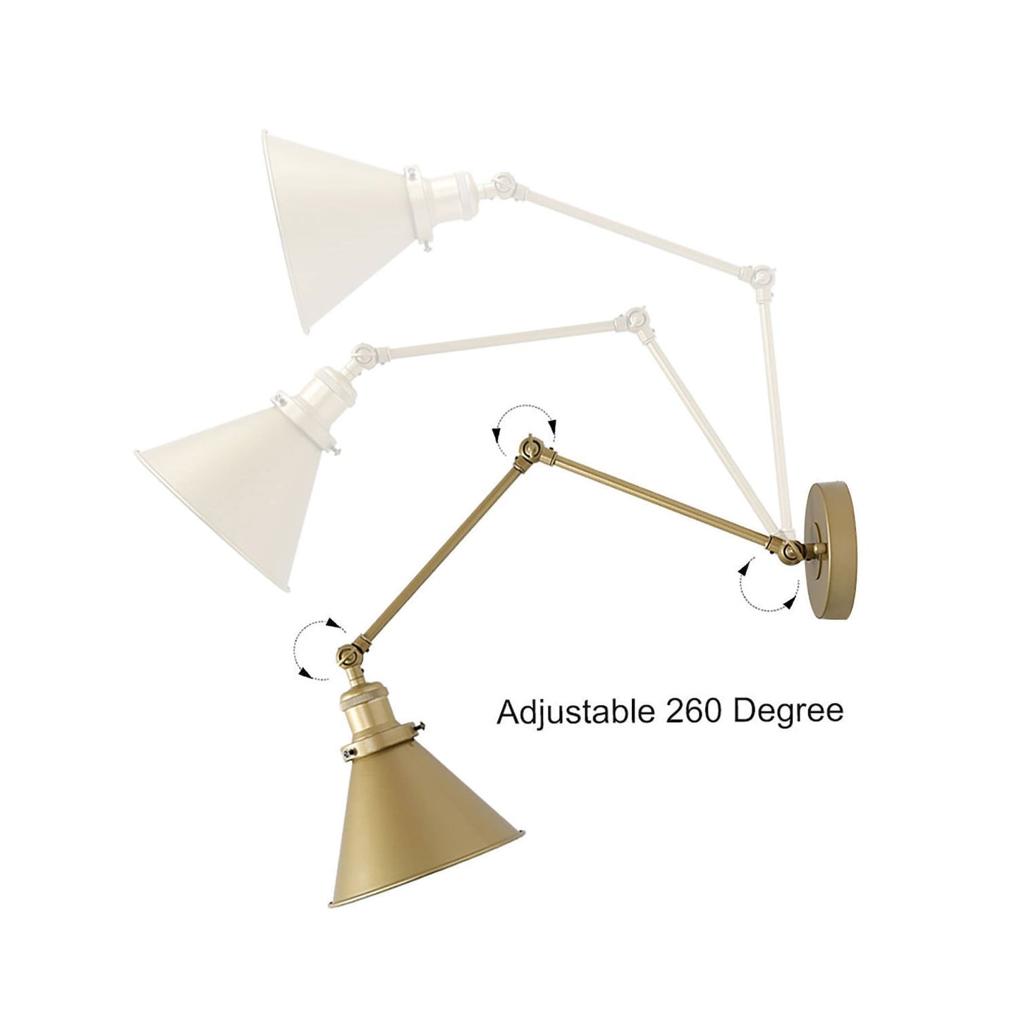 2 Set di Lampade a Braccio Oscillante Moderne, Regolabili, a Spina o a Cablaggio Fisso, per Parete