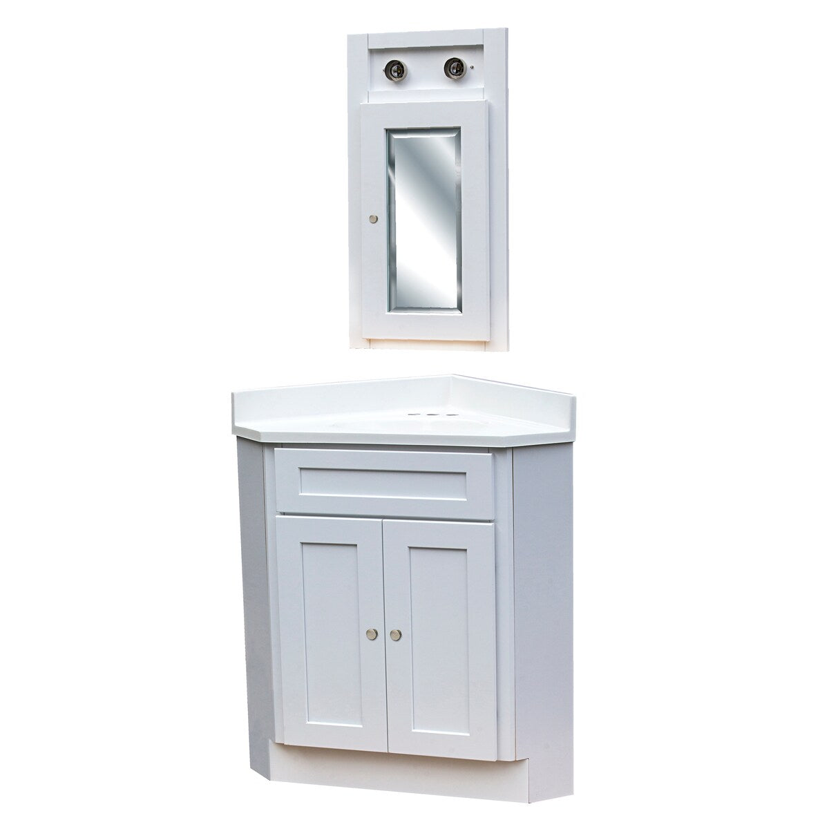 Set da 3 pezzi per mobile da bagno d'angolo in stile Shaker