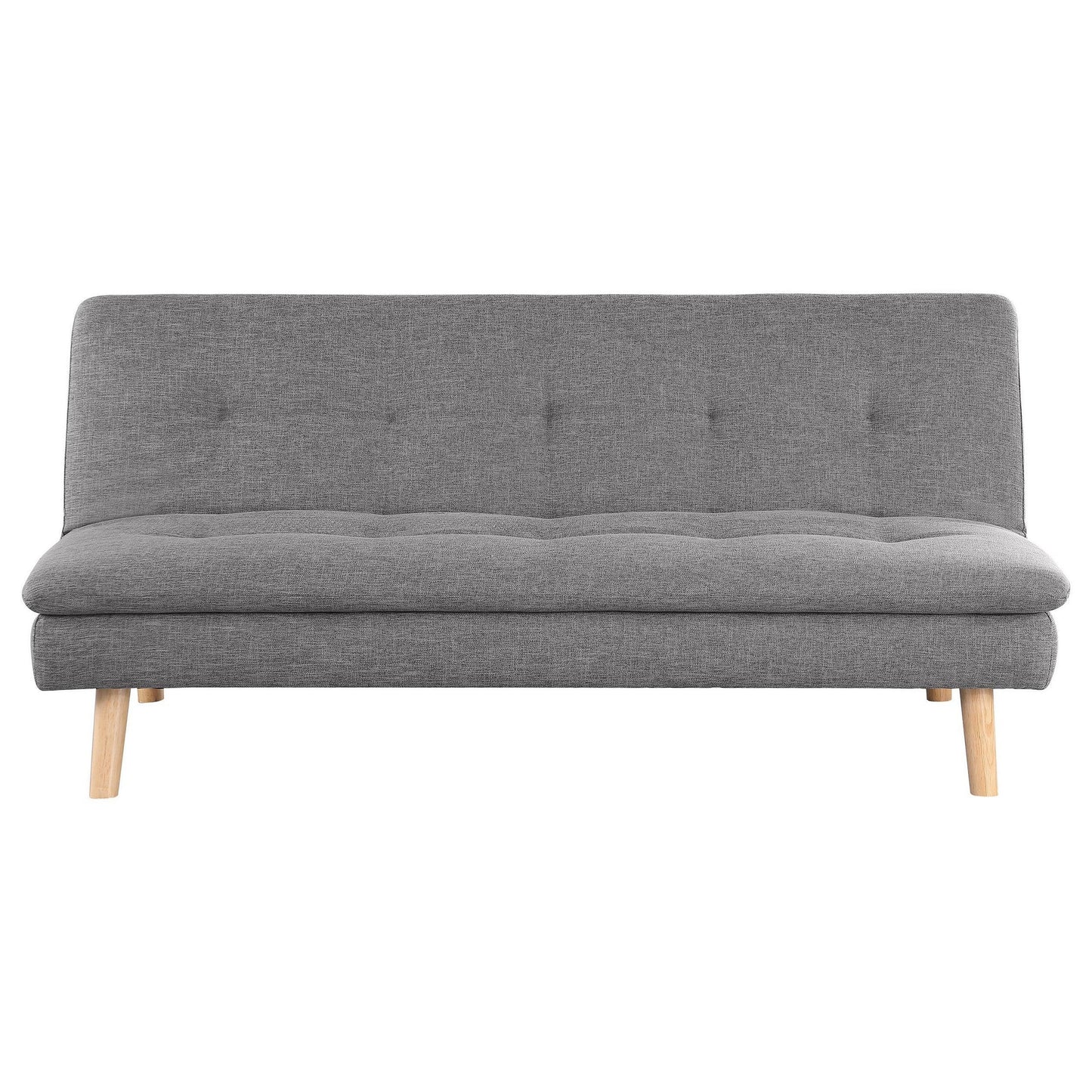 Divano letto trasformabile Siana, tessuto grigio trapuntato, legno marrone, 72 pollici