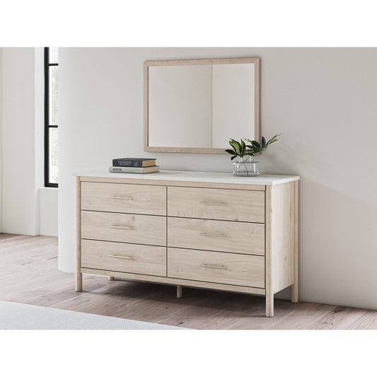 Specchio da camera da letto Cadmori beige di Signature Design by Ashley - Marrone - 38,86 L x 1,3 P x 27,68 A