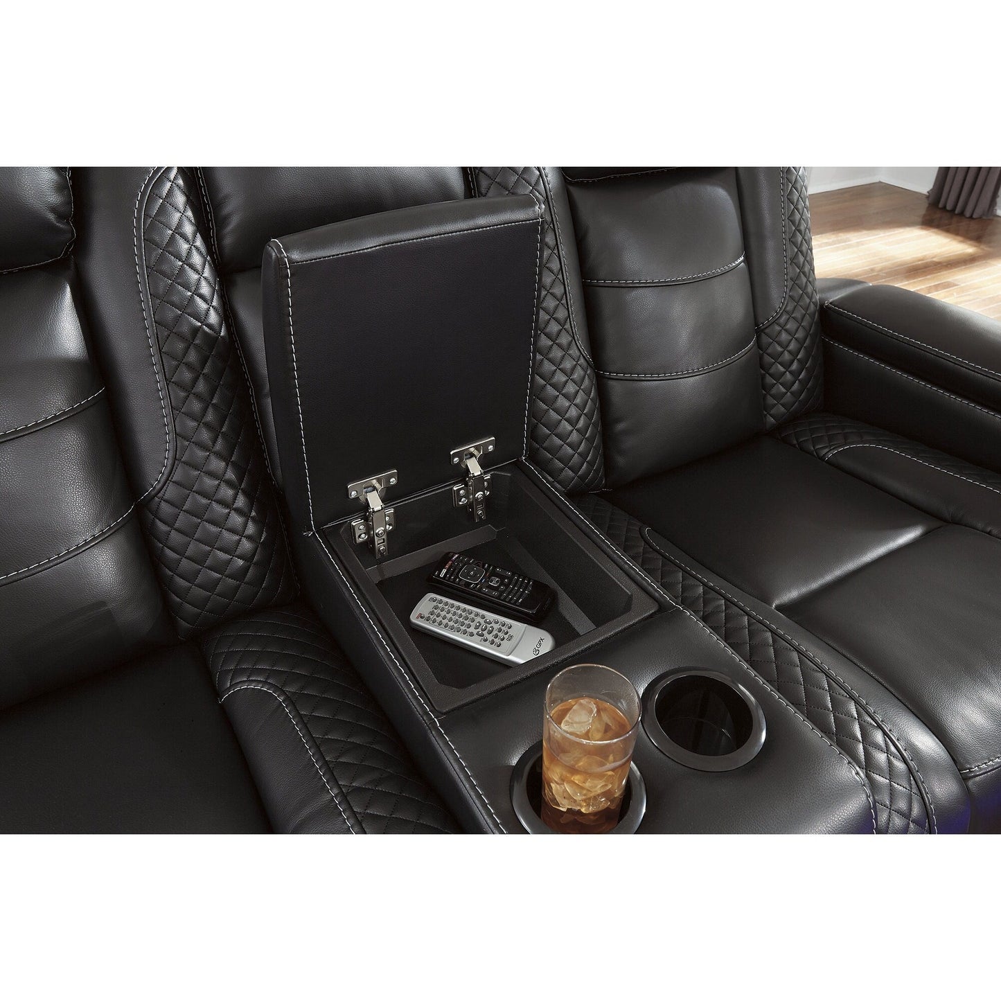 Sedia reclinabile nera con meccanismo di sollevamento elettrico "Party Time" di Signature Design by Ashley