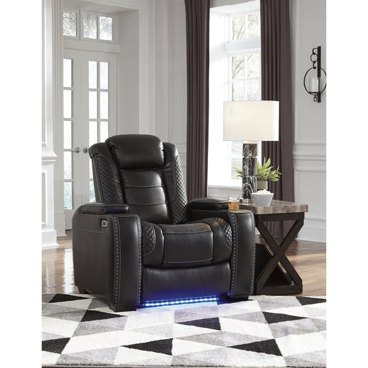 Sedia reclinabile nera con meccanismo di sollevamento elettrico "Party Time" di Signature Design by Ashley