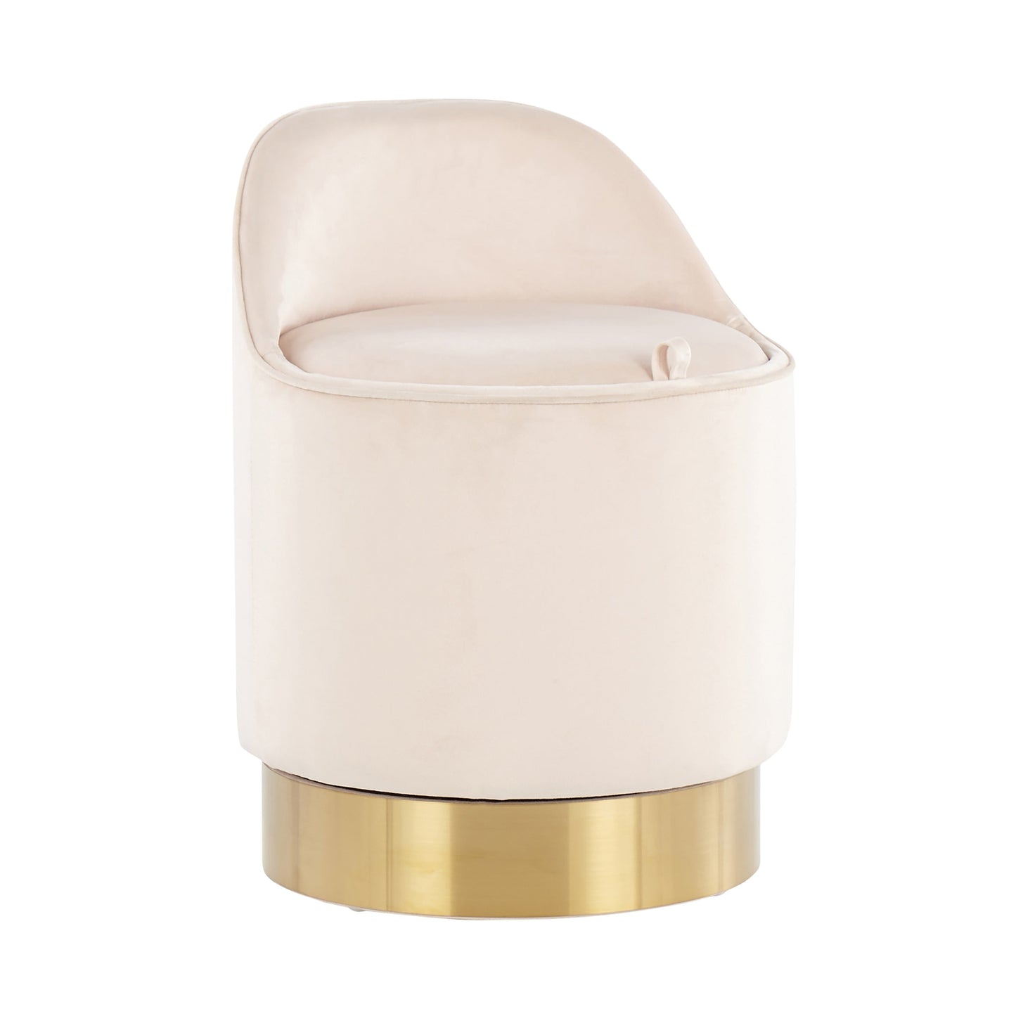 Sgabello da trucco girevole in velluto Corday di Silver Orchid