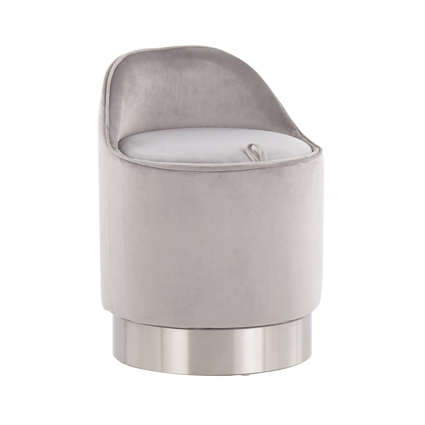 Sgabello da trucco girevole in velluto Corday di Silver Orchid