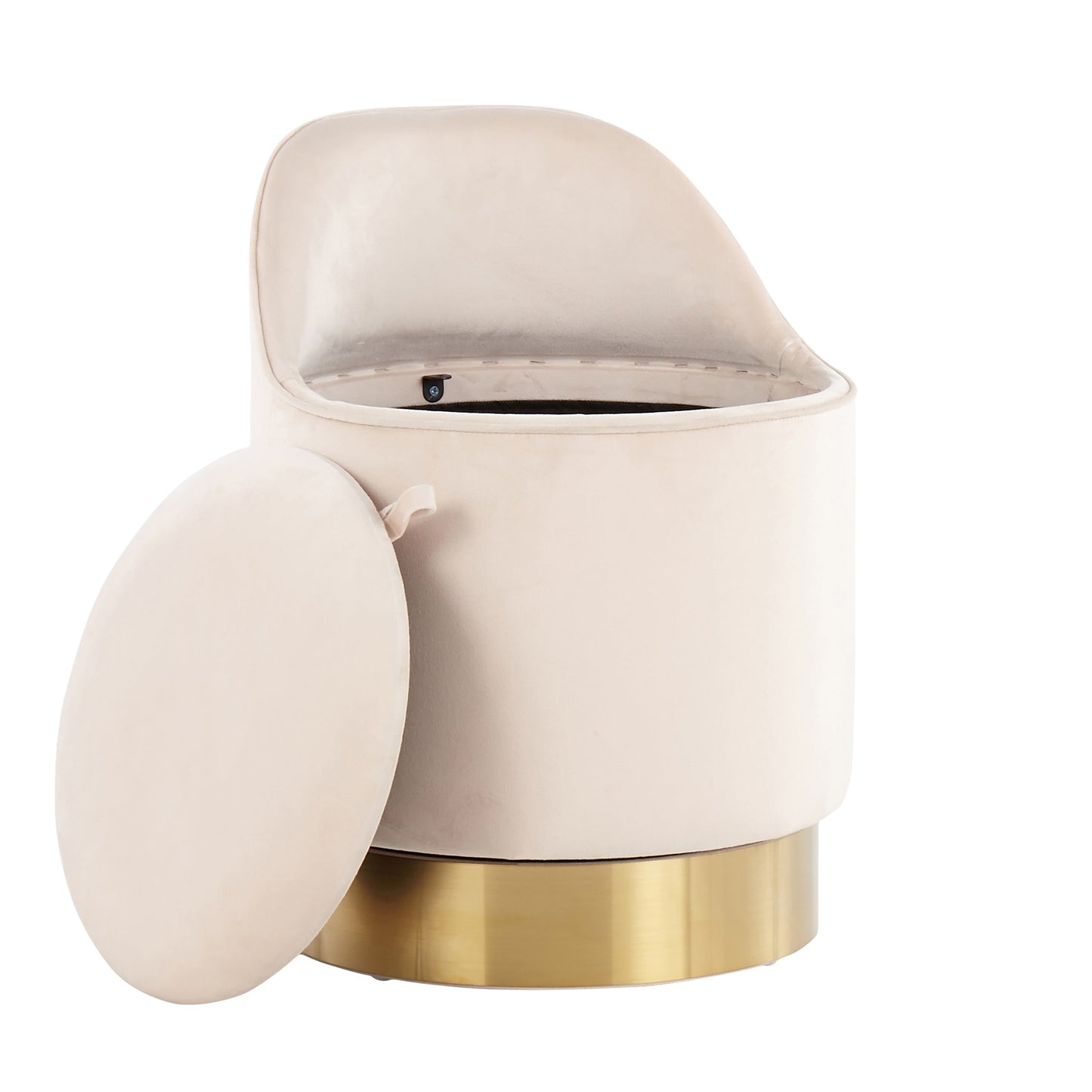 Sgabello da trucco girevole in velluto Corday di Silver Orchid