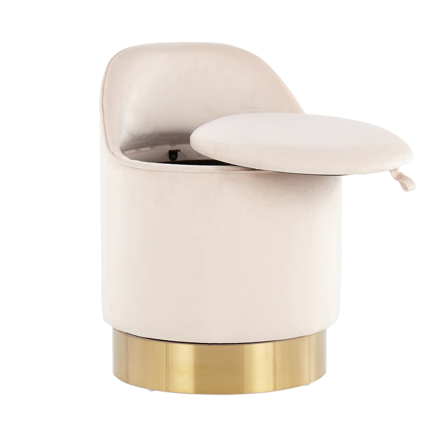 Sgabello da trucco girevole in velluto Corday di Silver Orchid
