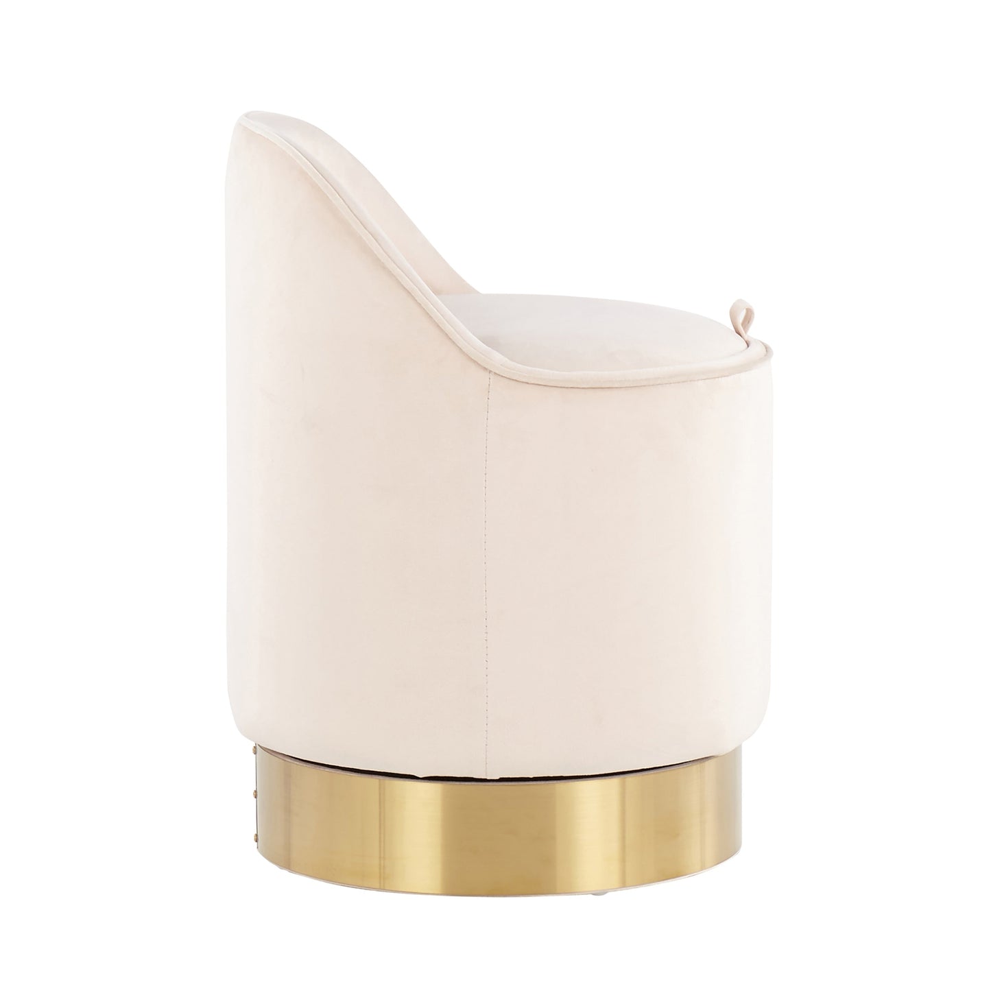 Sgabello da trucco girevole in velluto Corday di Silver Orchid