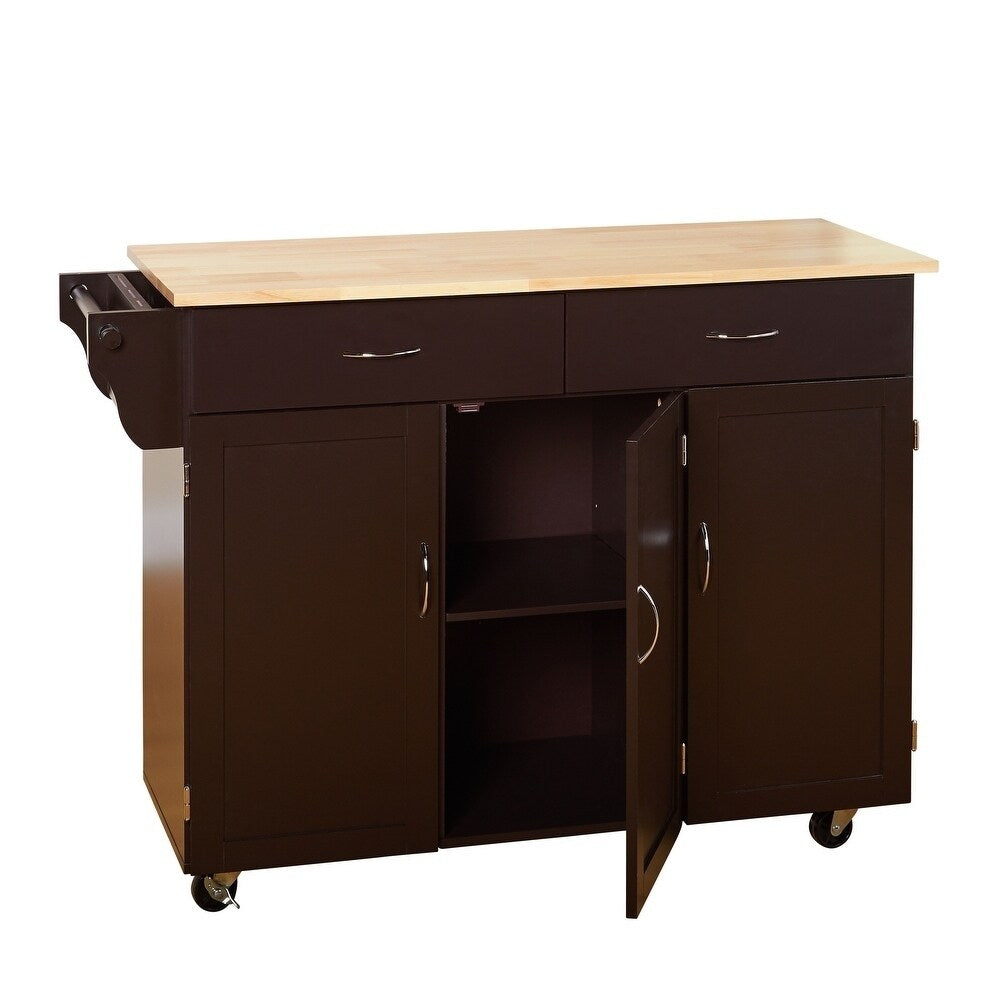Carrello da cucina Addie di Simple Living con piano in legno