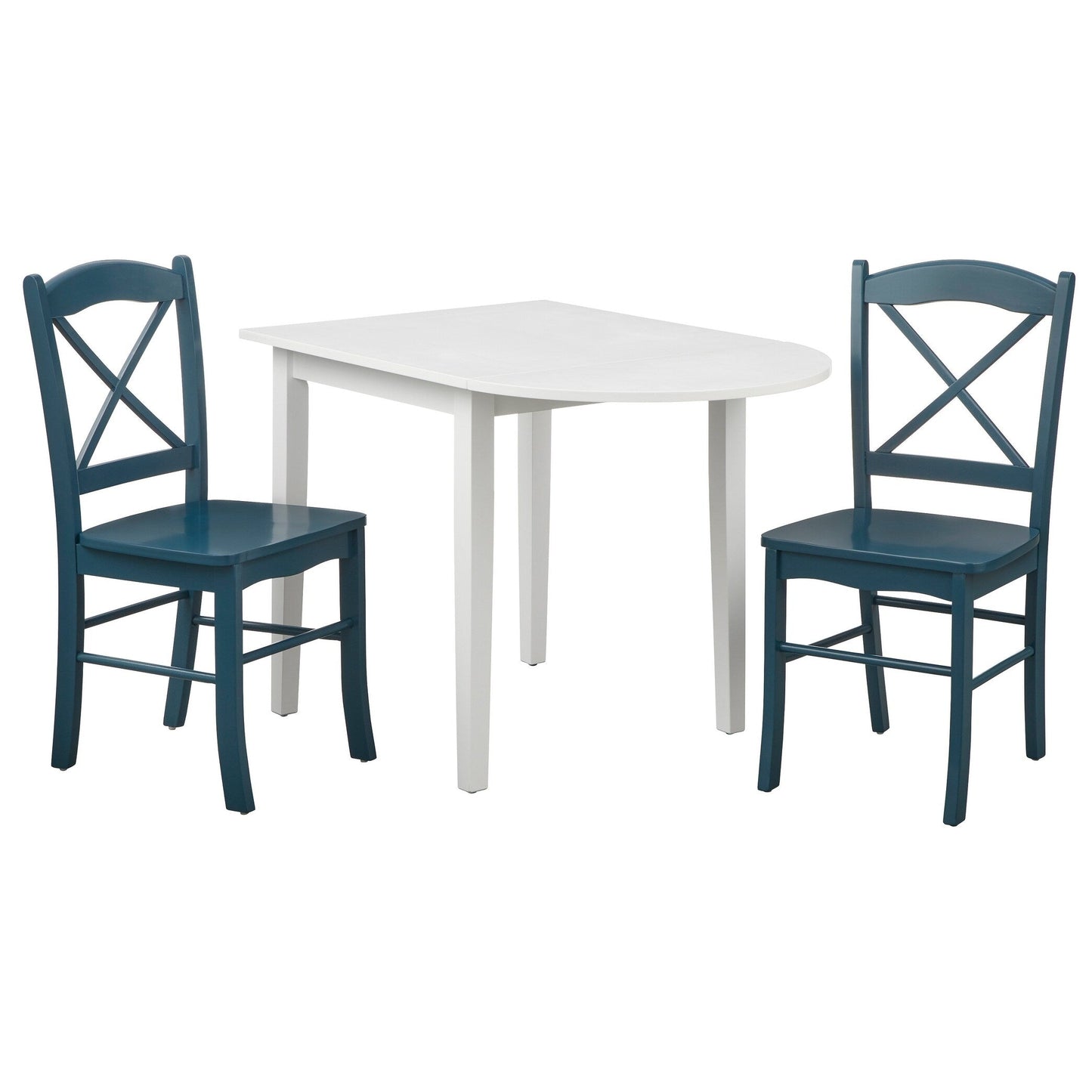 Set da pranzo da 3 pezzi in stile cottage country con prolunga Simple Living