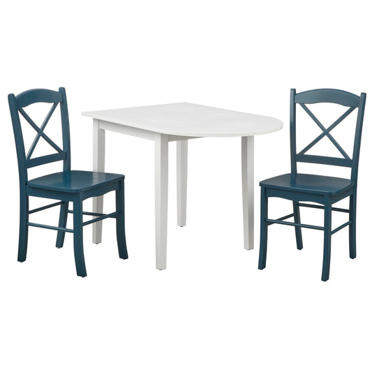 Set da pranzo da 3 pezzi in stile cottage country con prolunga Simple Living