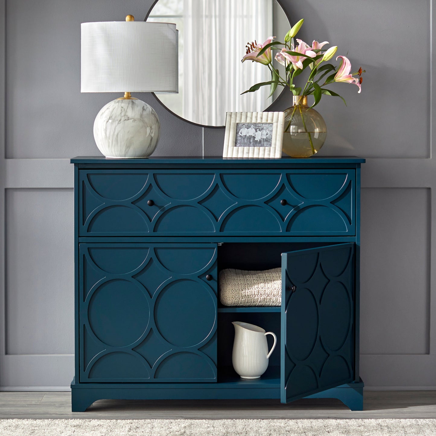 Mobile con anta a forma di cerchio Simple Living Dawson