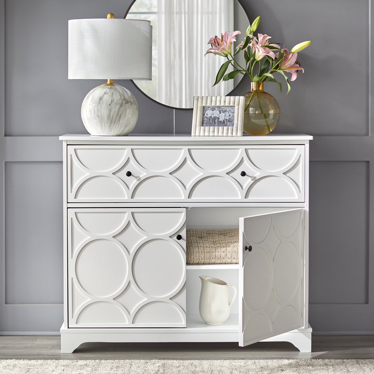 Mobile con anta a forma di cerchio Simple Living Dawson