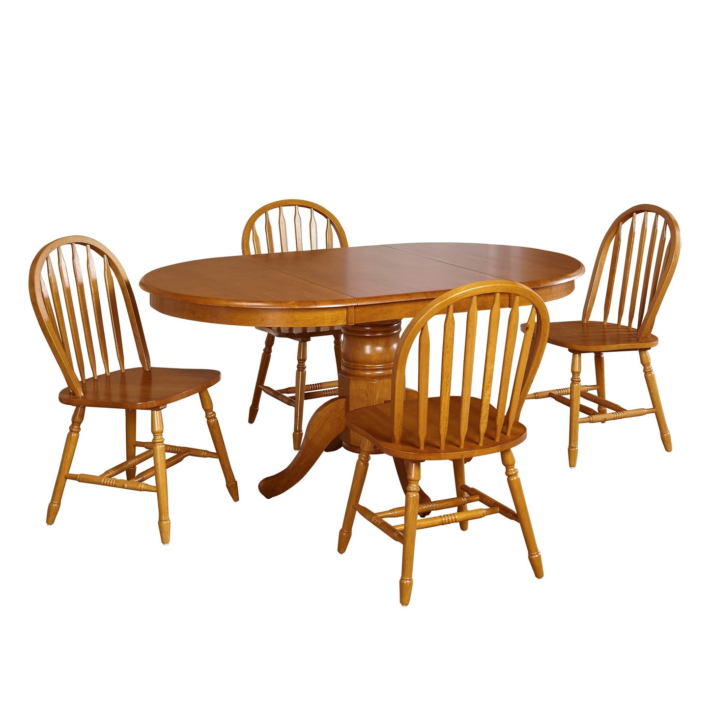 Set da pranzo in legno massello Carolina di Simple Living, stile farmhouse, 5 pezzi con prolunga.