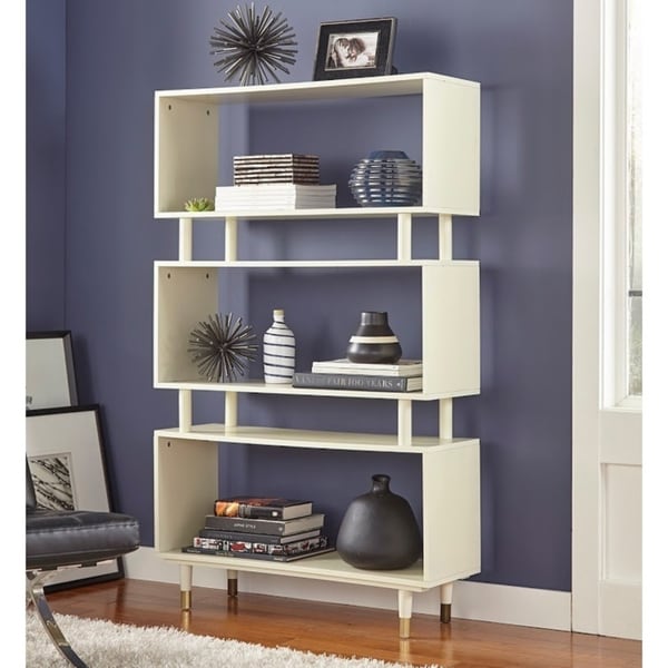 Scaffale a 3 ripiani Simple Living Margo in stile Mid-Century Modern - 151,1 cm (altezza) x 91,4 cm (larghezza) x 30 cm (profondità)