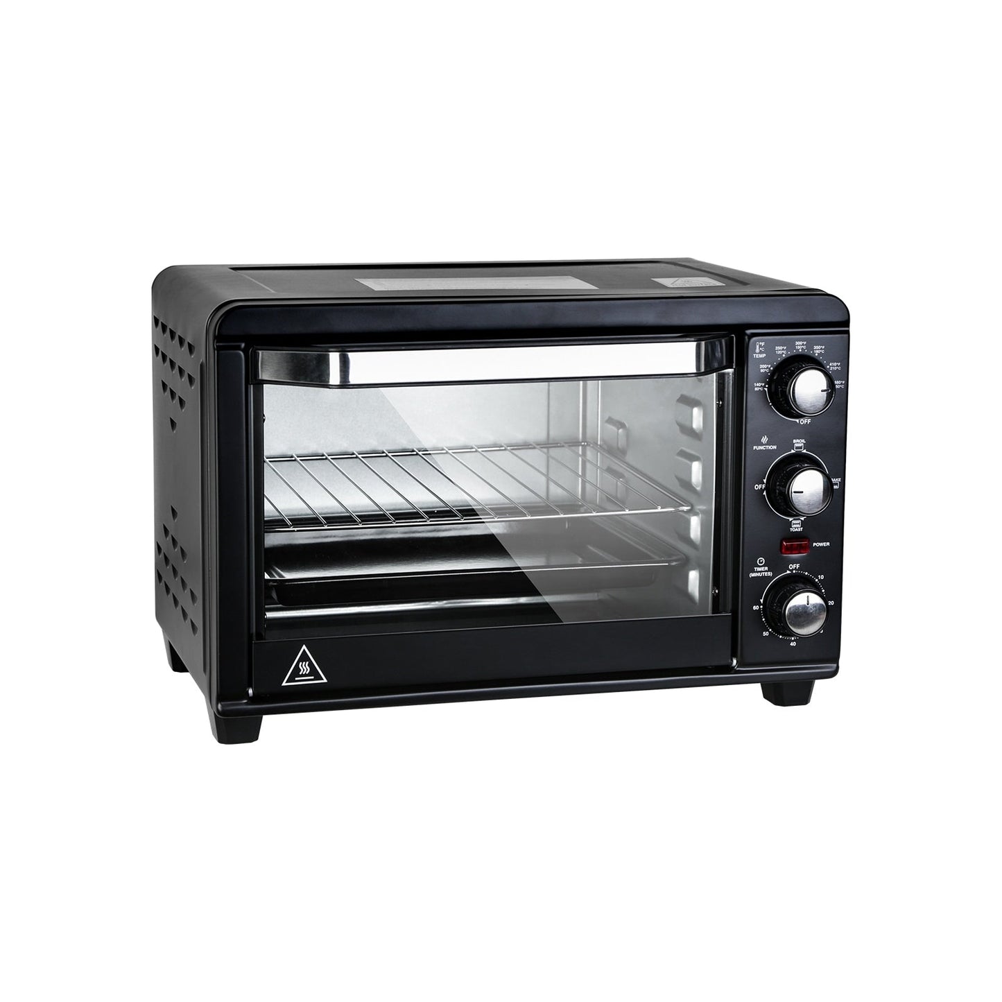 Forno tostapane semplice con capacità di 20 litri, tostapane da banco compatto, facile da controllare con impostazioni di timer, cottura, grigliatura e tostatura.
