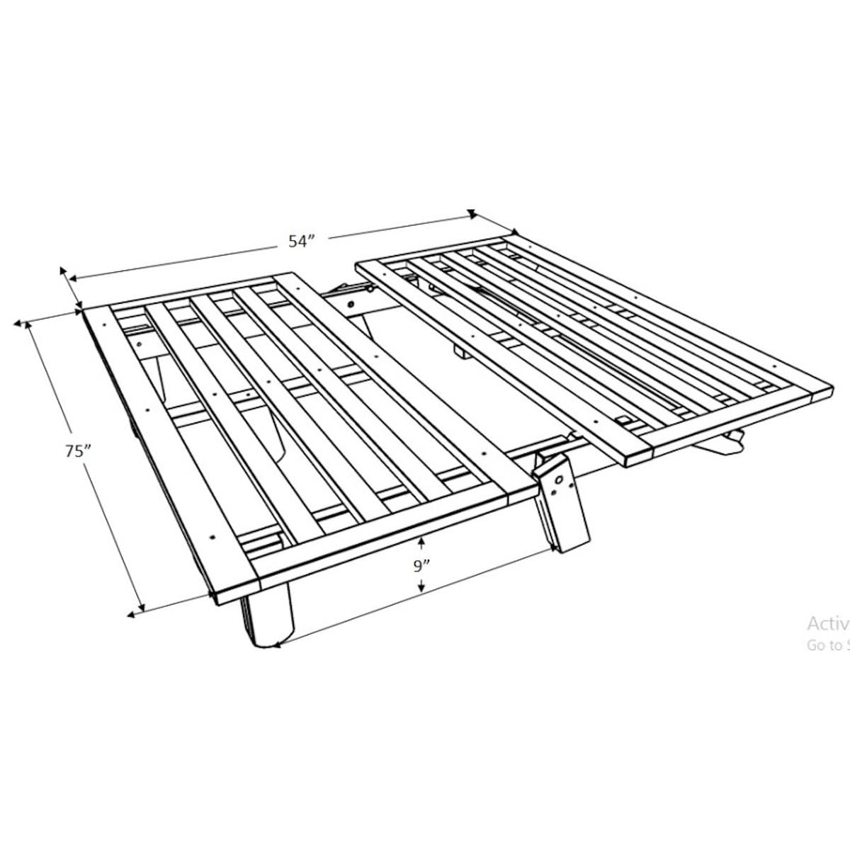 Struttura letto futon Somette Carson con finitura Java (materasso non incluso)
