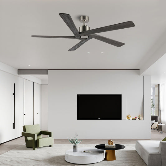 Ventilatore da soffitto interno WINGBO da 54 pollici con motore DC, senza luci - N/A
