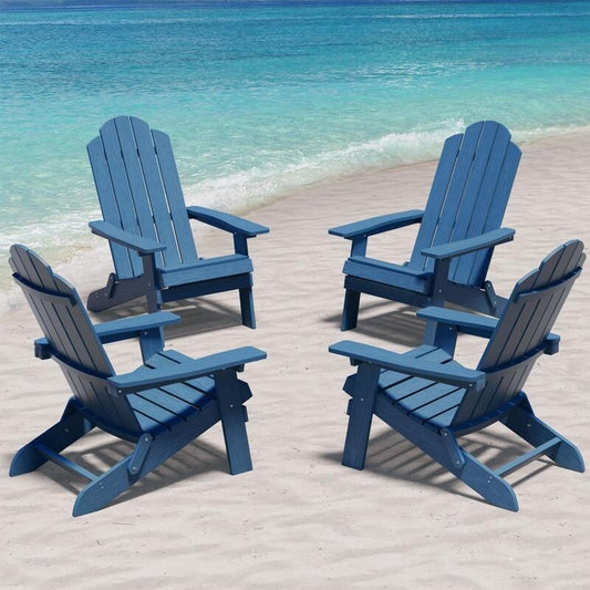 WINSOON Set di 4 sedie pieghevoli da esterno Adirondack in HIPS, resistenti alle intemperie.