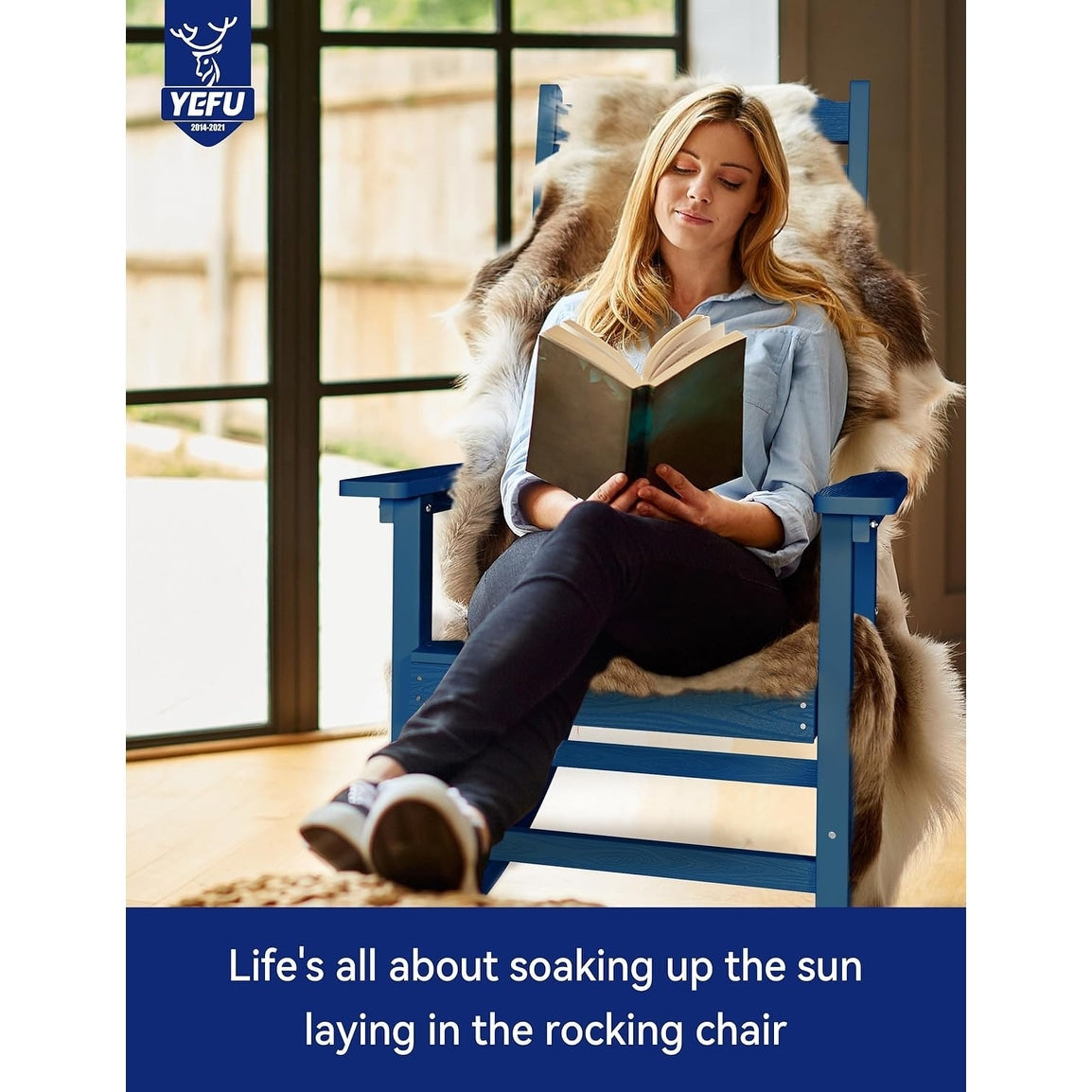 WINSOON Sedia a dondolo da esterno per esterni, resistente alle intemperie, confezione da 2