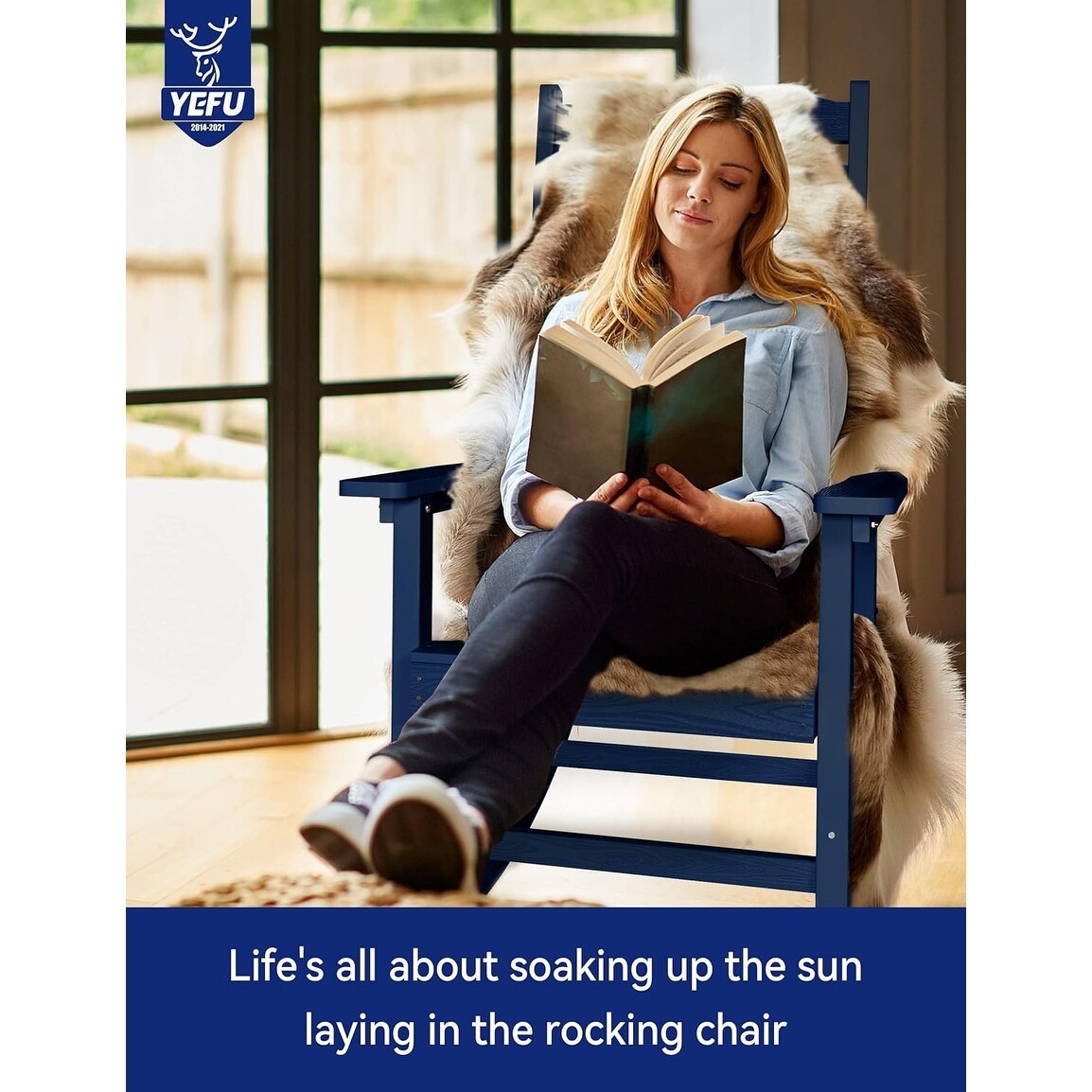 WINSOON Sedia a dondolo da esterno per esterni, resistente alle intemperie, confezione da 2