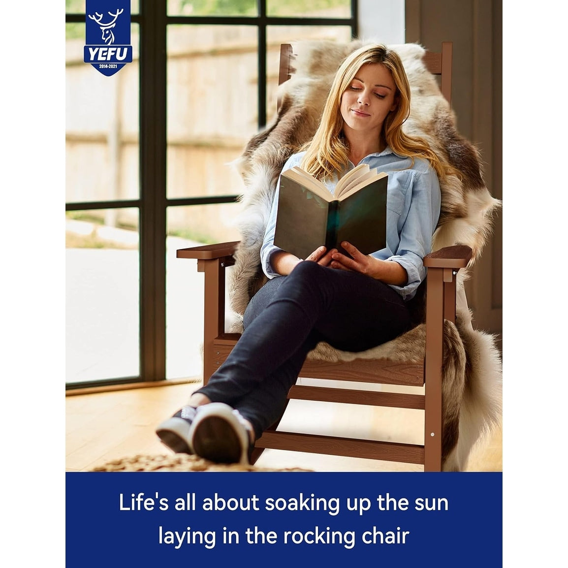 WINSOON Sedia a dondolo da esterno per esterni, resistente alle intemperie, confezione da 2