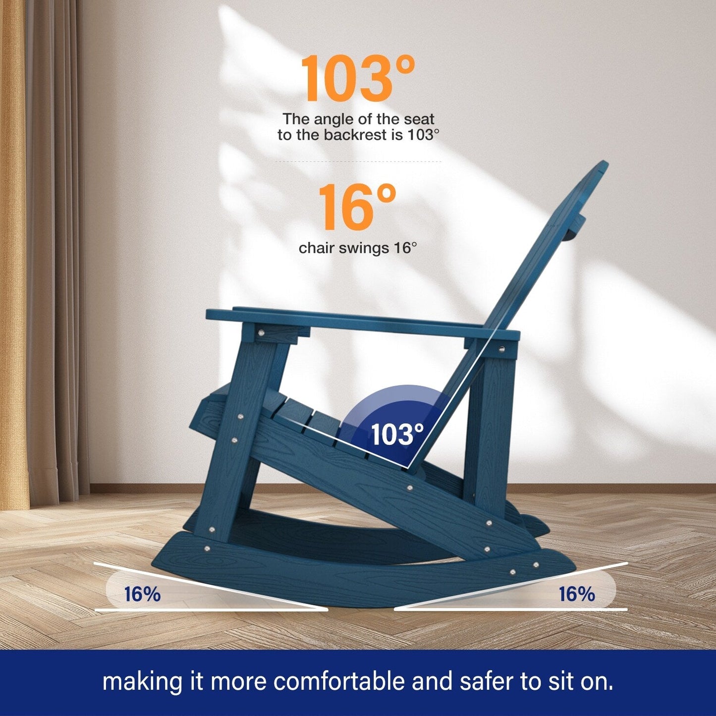 WINSOON Sedia a dondolo da esterno per esterni, resistente alle intemperie, confezione da 2