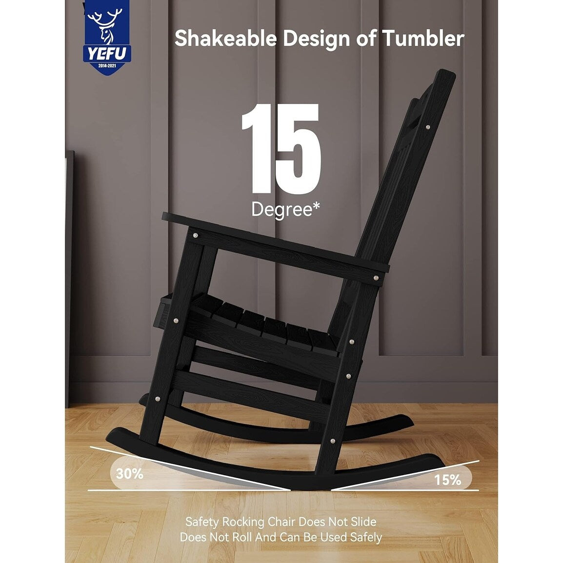 WINSOON Sedia a dondolo da esterno per esterni, resistente alle intemperie, confezione da 2