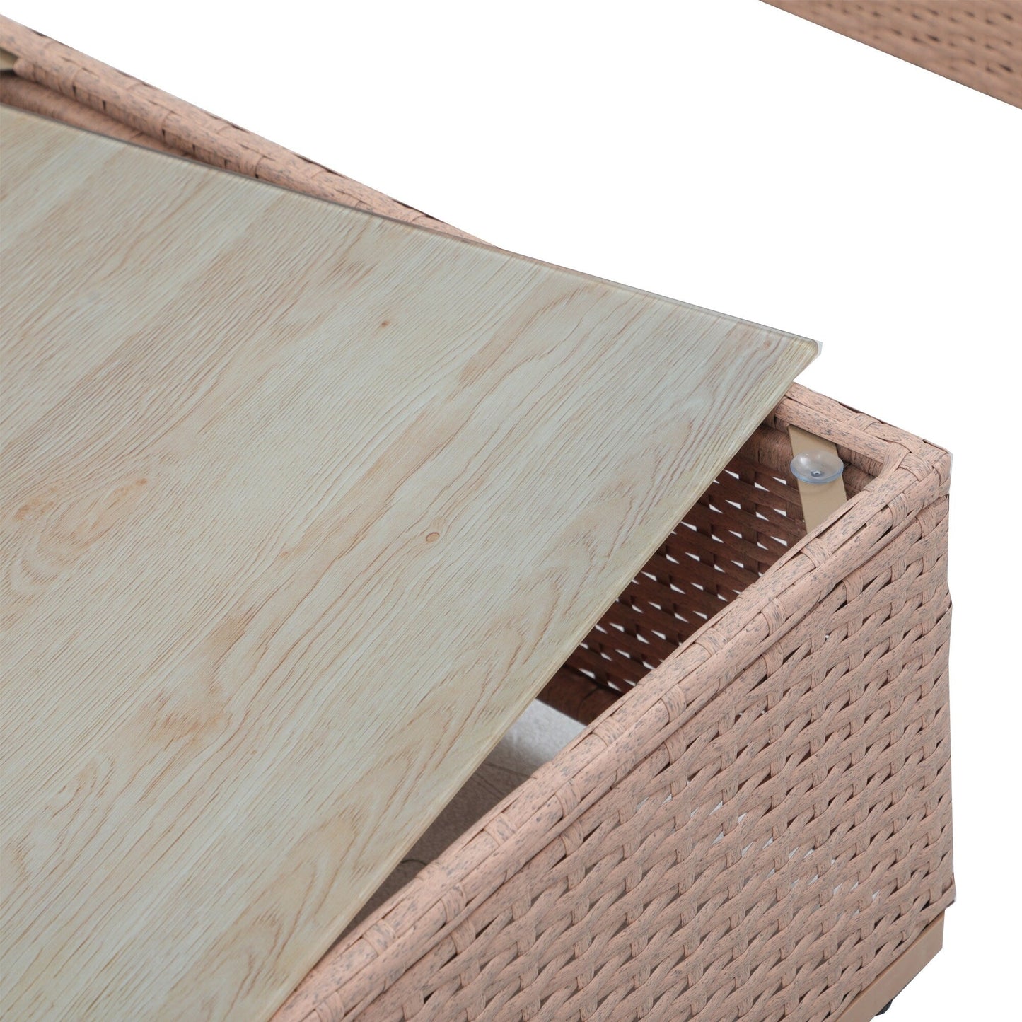 Set di divani componibili da esterno in vimini/acciaio con cuscini, 7 pezzi