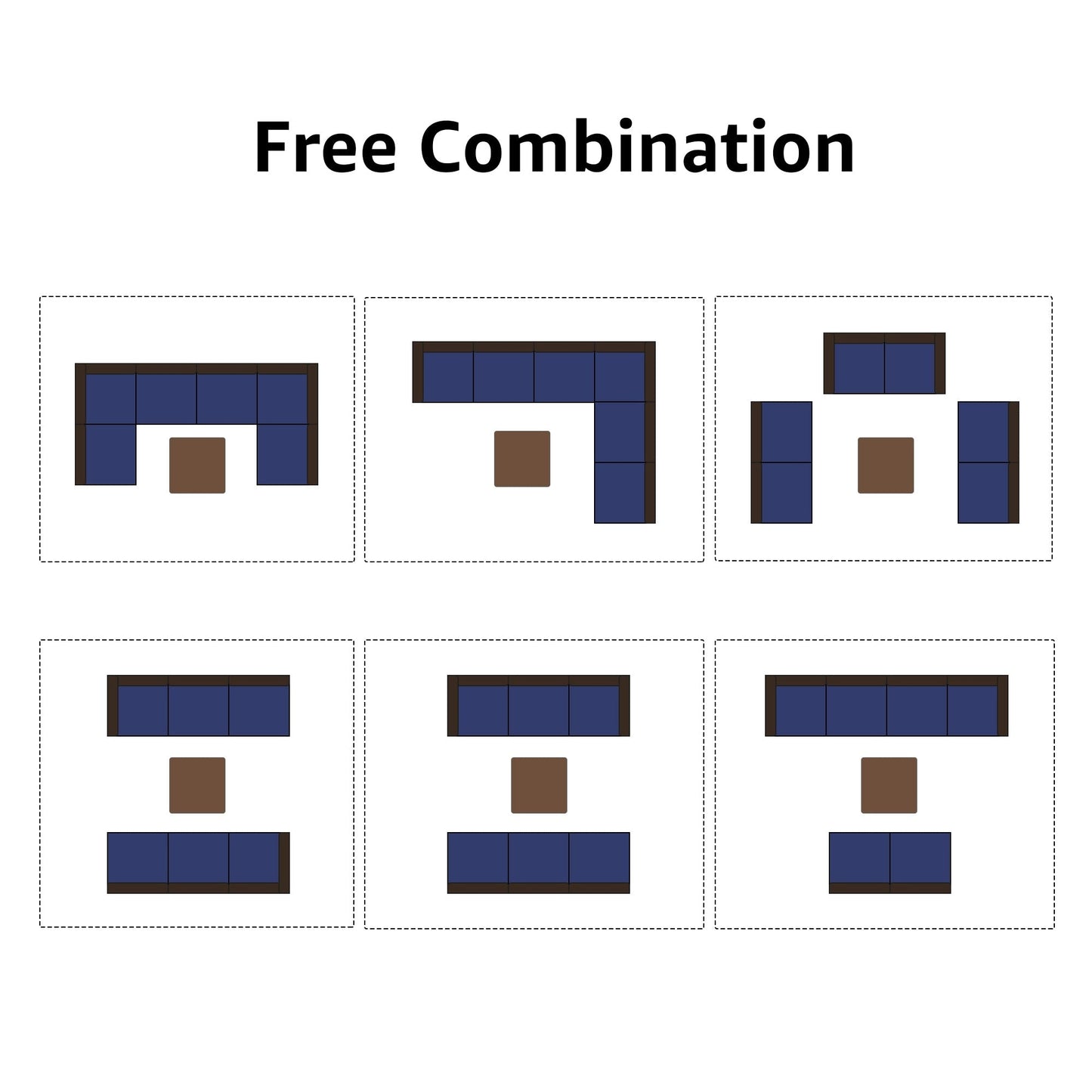 Set di divani componibili da esterno in vimini/acciaio con cuscini, 7 pezzi