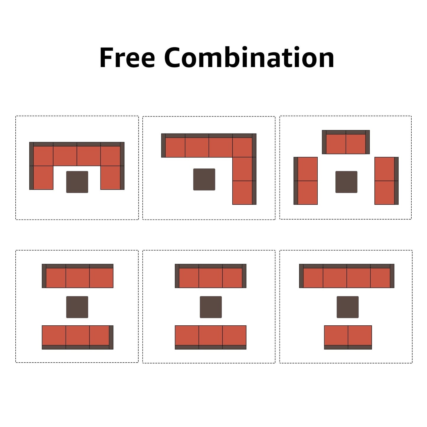 Set di divani componibili da esterno in vimini/acciaio con cuscini, 7 pezzi