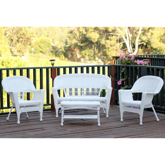 Set da salotto da giardino in vimini da 4 pezzi
