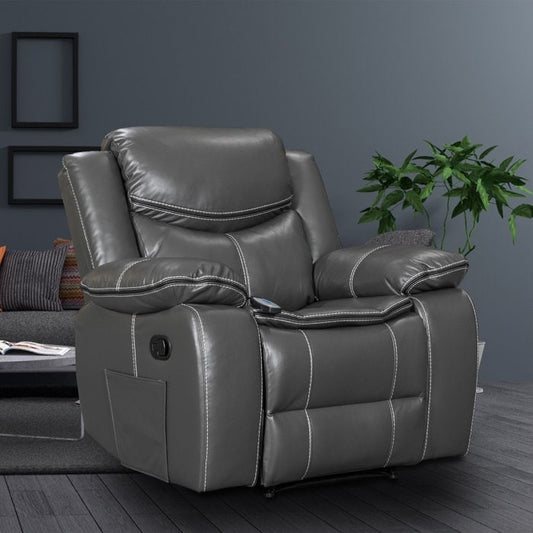 Reclinabile con ampio sedile, rivestimento in pelle resistente, funzione massaggio e riscaldamento.
