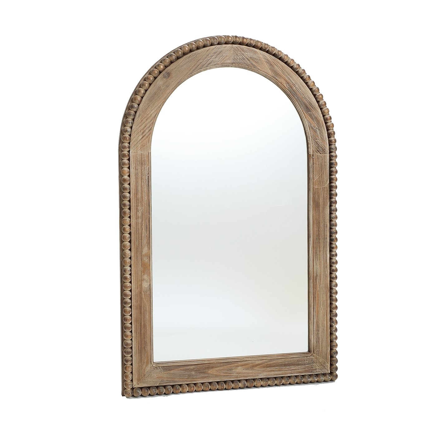 Specchio da parete con cornice in legno a forma di arco, specchio da bagno - 39,25 H x 25,87 L x 1,5 P