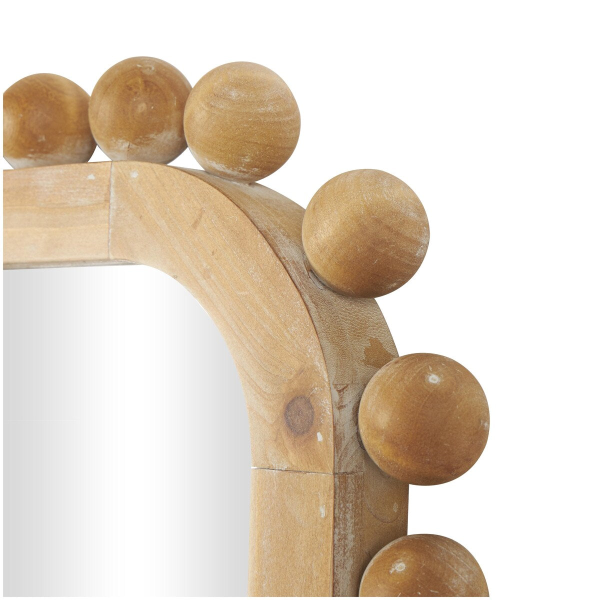 Specchio da parete in legno con cornice a perline - Marrone - Roche River Decor