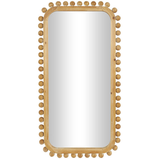 Specchio da parete in legno con cornice a perline - Marrone - Roche River Decor